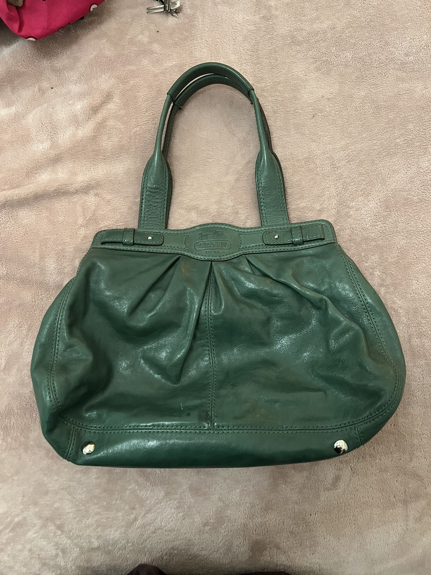 Vintage Emerald Green Coach Purse