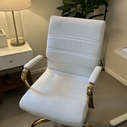White and Gold Desk Chair