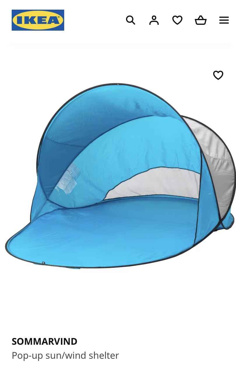 IKEA Sommervind Beach Sun - Wind Shade Pop Up Tent 