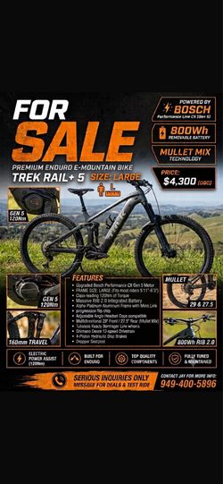 2025 Trek Rail 5 size Large. Matte Black