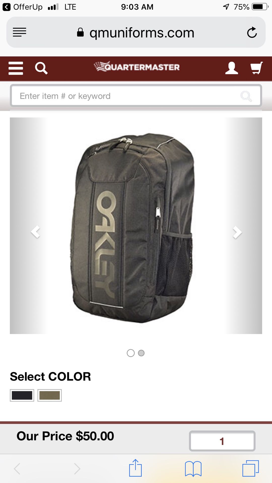 Oakley black backpack
