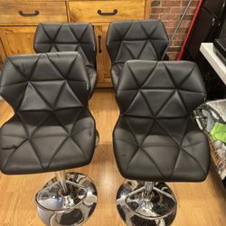 Bar chairs (Black leather) $100