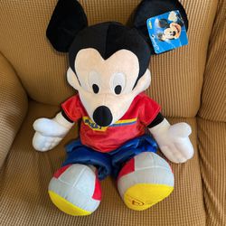 Disney Mickey Mouse 22” 2002 Plush Blue Pants Sneakers 