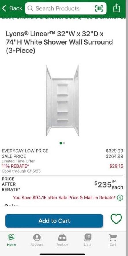 Lyons Shower Walls And Base