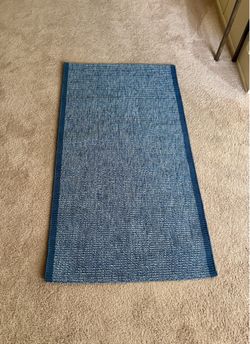 NEW (Never Used) IKEA IDROTTSPLATS Rug, flatwoven cotton, blue (2'7 "x4'11")