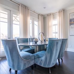 Teal Accent Chairs (6)