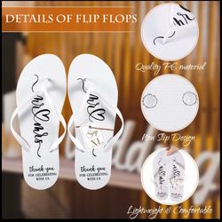 Wedding favor Mr & Mrs flip flop 21 pairs