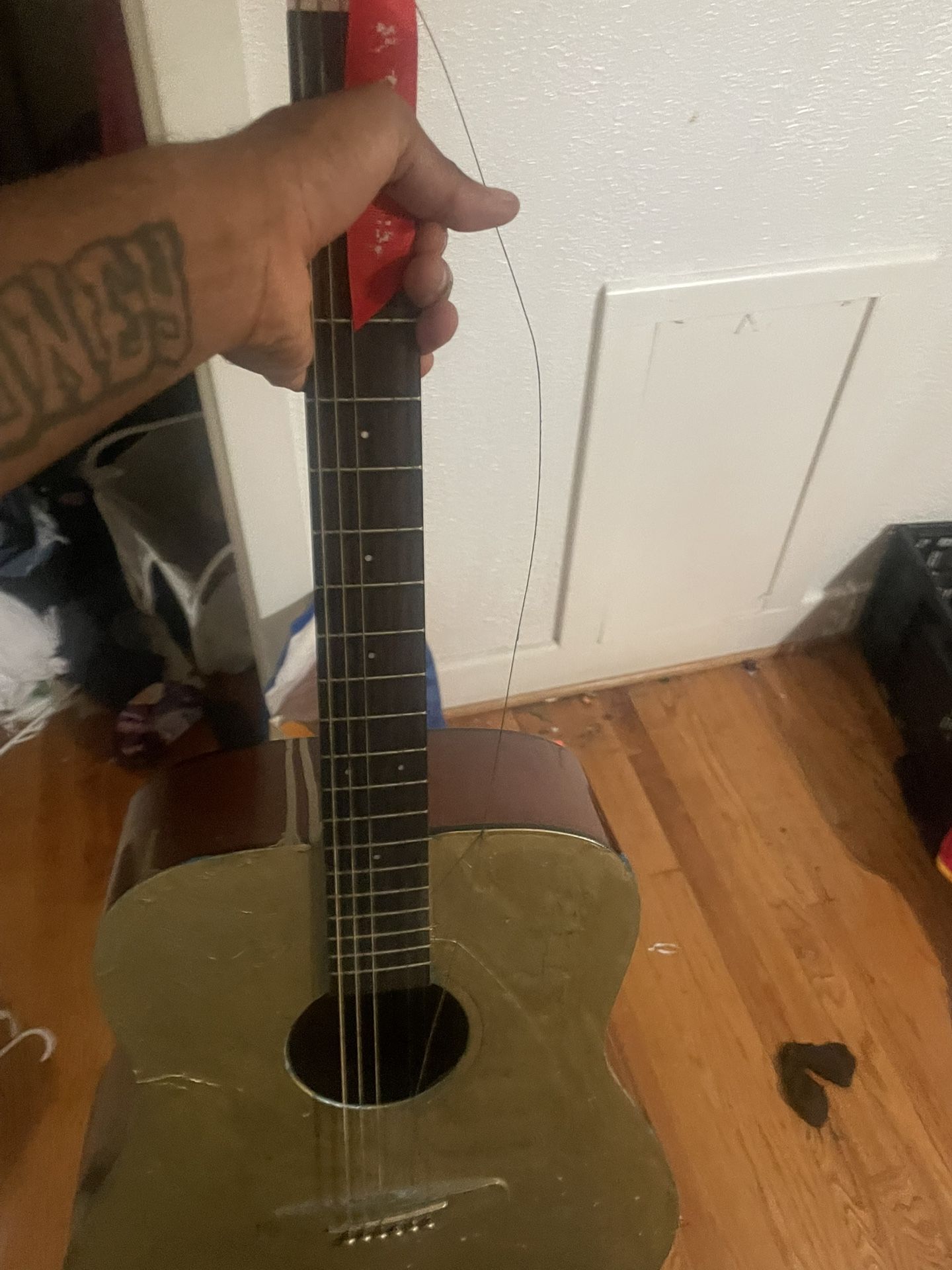 Acoustic Guitar With one String missing