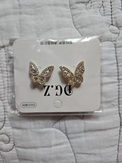 Bejeweled Butterfly Earrings 