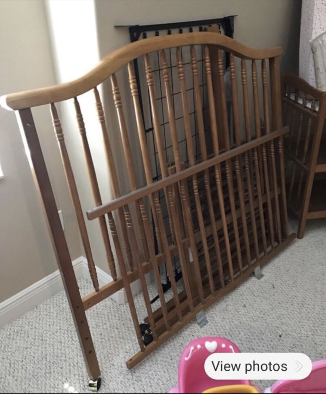 Free - Solid wood crib and changing table