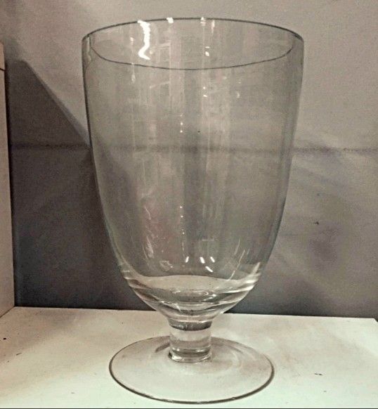 Hand Blown Thick Glass Floral Vase 10" Tall