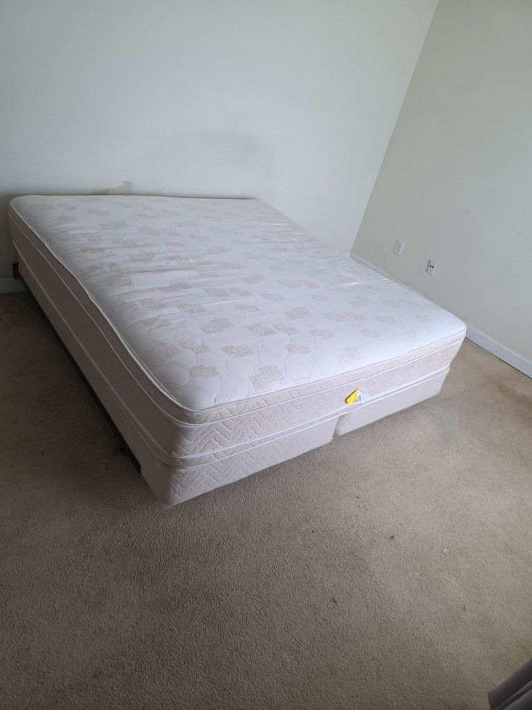 California King  mattres, box spring and frame for free.