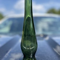 Green Glass Vintage Stamped Bottle