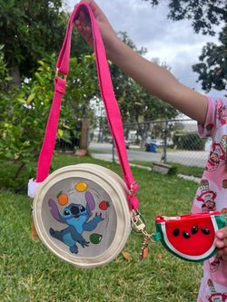 Stitch crossbody with coin chain