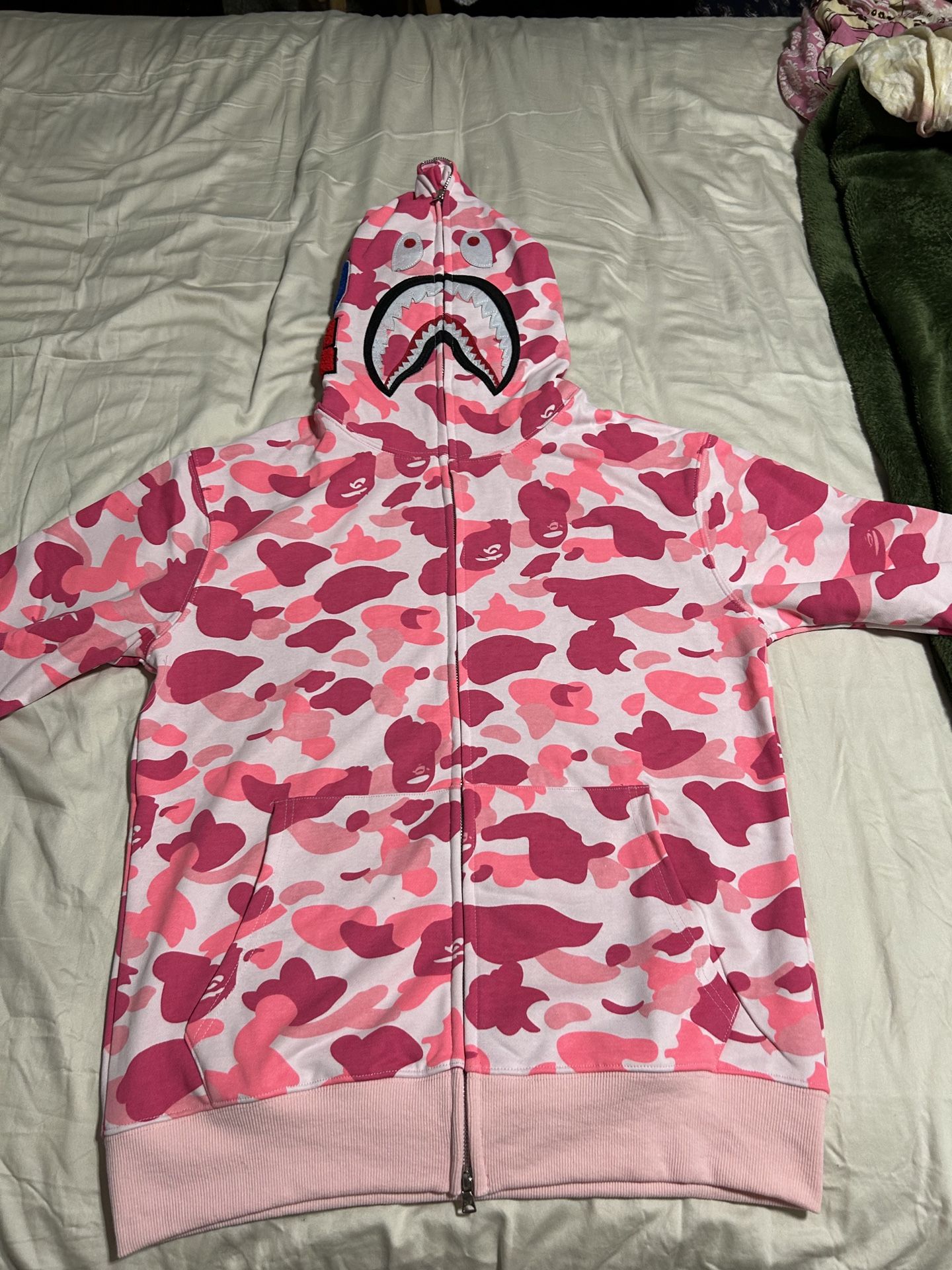 Pink Bape Hoodie Large New