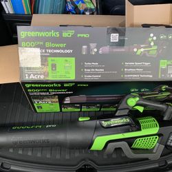 Greenworks 80V 800CFM Brushless Leaf Blower with 4Ah Battery & Charger (USED)