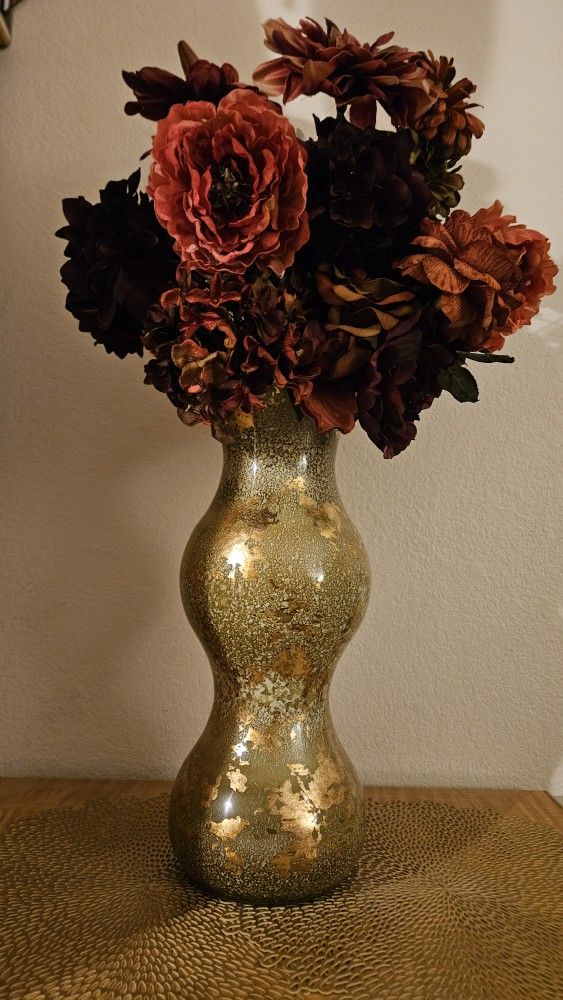 Gold Vase Flowers Not Included