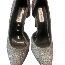 Steve Madden Heels Size 8.5 Sparkle Charcoal Grey 