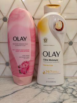 New Olay body wash: 18 fl oz bottle of Olay Moisture Ribbons Plus with shea and peony blossom OR 22 fl oz bottle of Olay Ultra Moisture with shea butt