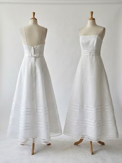 White Strapless A-Line  wedding dress