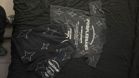 Purple Brand Star Print T-Shirt and Shorts Set