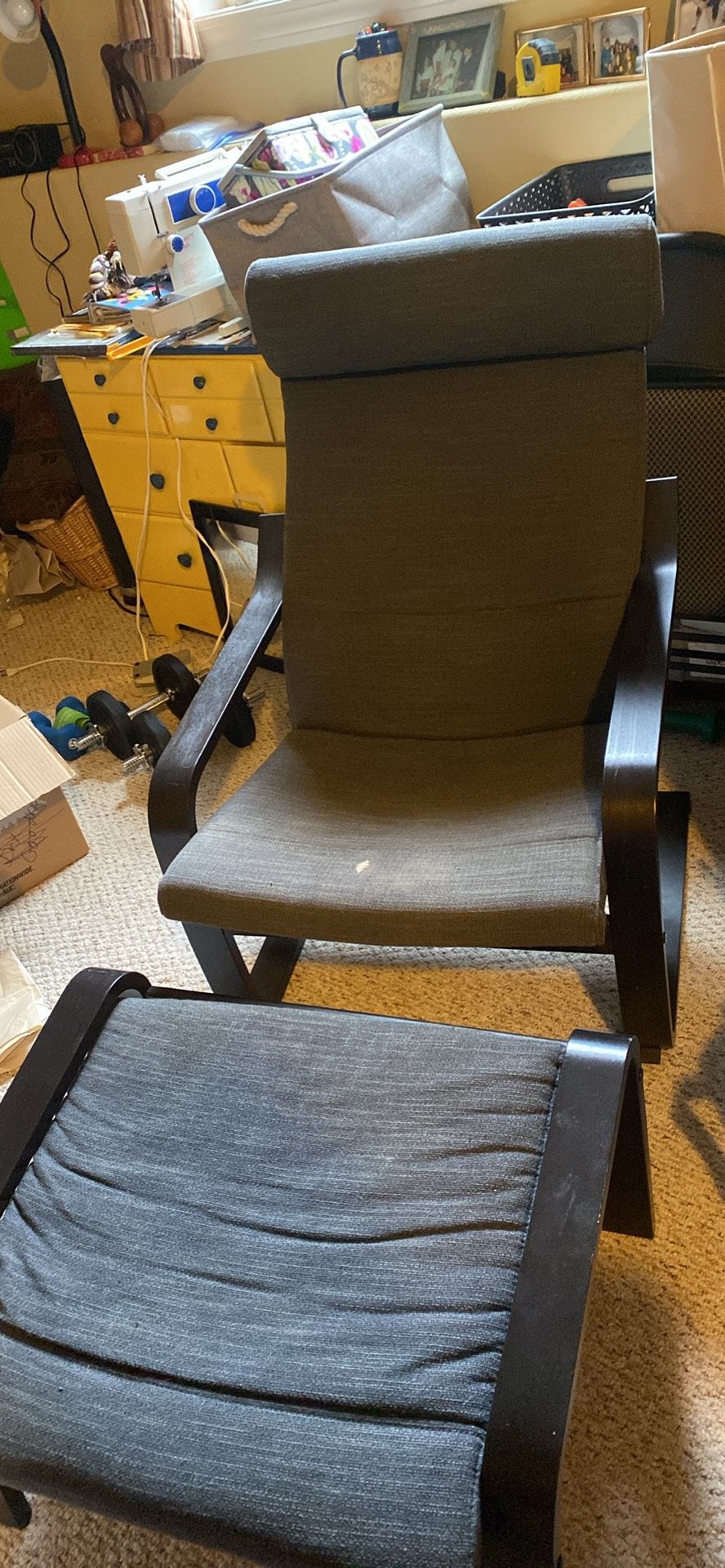 IKEA poang Chair With Ottoman