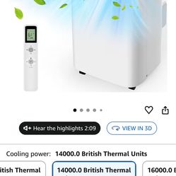 Humhold 14000 BTU Portable Air Conditioners With Remote Control, 3-In-1 Free Standing Cooling AC Unit With Fan & Dehumidifier, Cools Room Up To 700 Sq