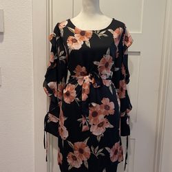 Collective Concepts Black/Pink Floral Dress