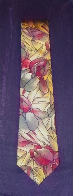 Christian Dior Floral Stained Glass Print Necktie