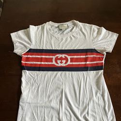 Gucci interlocking G stripe print T-shirt white small