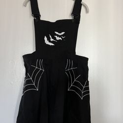 Halloween Bat Spiderweb Overall Dress 