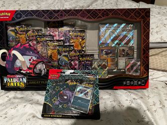 Pokemon Paldean Fates Great Tusk Ex and Maschiff tech sticker