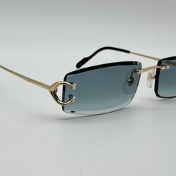 CARTIER SIGNATURE C DE C DECOR GOLD SUNGLASSES CT0465S 003 100% GENUINE ~$1430