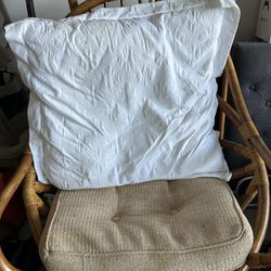 Rattan Swivel Chair With Custom Cushion 