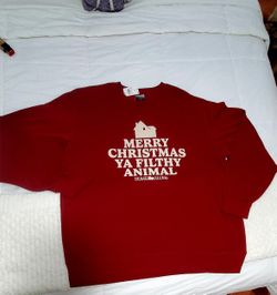 Home Alone “Merry Christmas Ya Filthy Animal” Sweatshirt XL Unisex | NEW | Holiday Movie Sweater