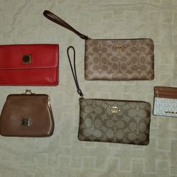 Coach Wristlets/ Dooney@bourke Wristlet/ Coin Purse. MK Card Holder. All Like New, No Separating. Firm Price For All 