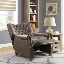 Modern Tufted Recliner Brown New 