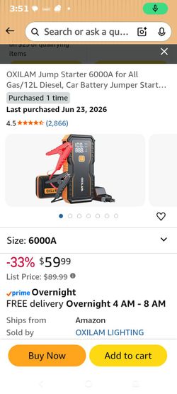 Car jump Starter 6000a or best offer