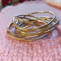 Gold Cone Metal Beads Bracelet