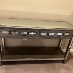 Beautiful Champagne Table With Glass Top Intact Accent Furniture 