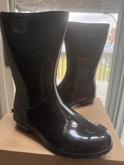 KIDS SIZE 5 BLACK UGG RAANA 1014340K RAIN BOOTS WATERPROOF