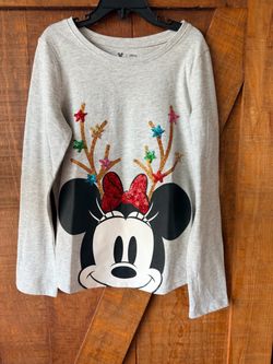 Girl’s Size 8 Disney Minnie Mouse Sparkly Long Sleeve