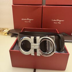 FERRAGAMO Men's Reversible Leather Gancini Belt 