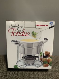 Roshco Stainless Steel Fondue Set with Original Box