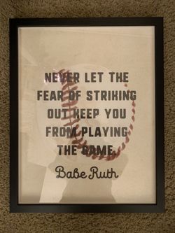 framed babe ruth poster 