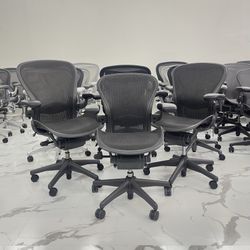 LIKE NEW MILLER CLASSIC AERON OFFICE CHAIRS SIZE A-B-C FULLY LOADED WITH LUMBAR SUPPORT! 