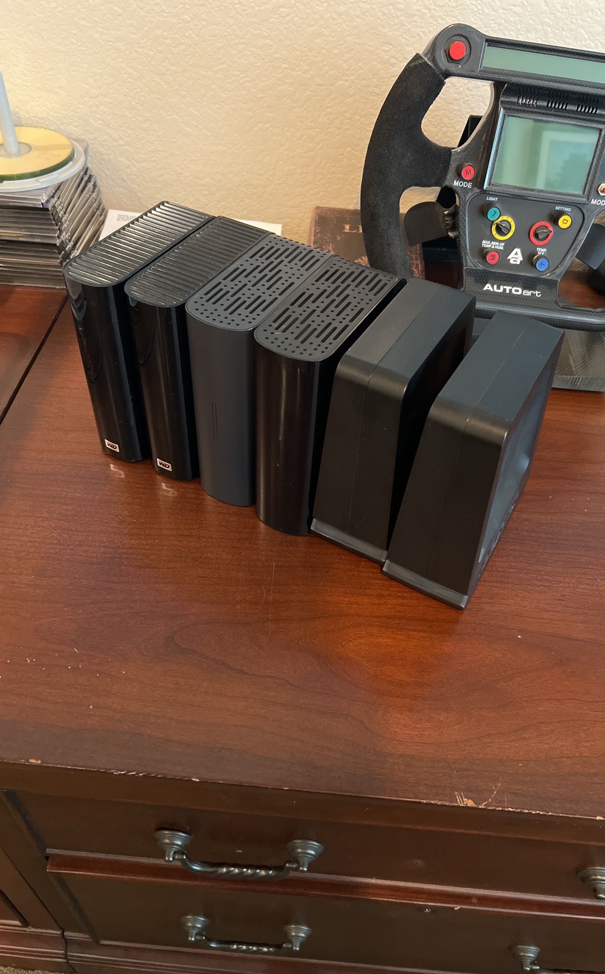 6 External Hard Drives – WD & Maxtor – 500GB to 2TB – 5TB Total Storage