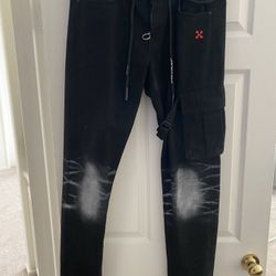 Industrial OFF White Cargo Jeans 