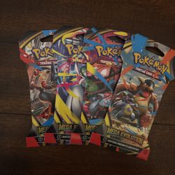 Pokémon Mega Evolutions 4 Sleeved Packs Full Art Set