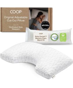 Coop Sleep Goods The Original Cut-Out Pillow Queen Size Memory Foam Adjustable